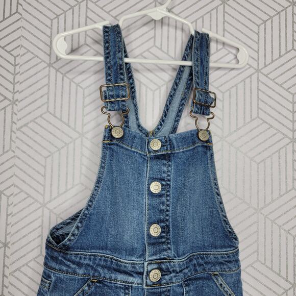 Cat & Jack blue jean skirtall bib overall dress Sz 4/5 - Picture 3 of 8
